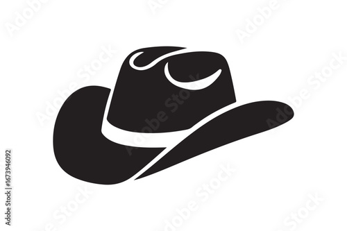 Cowboy Hat Silhouette Vector Icon, Great for Western, Country Music, and Rodeo Event Designs