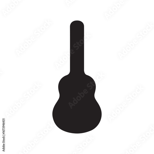 Black Guitar Case Silhouette for Music and Instrument Designs