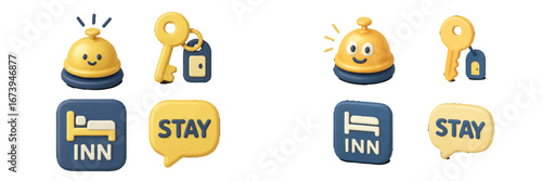 Hotel reception and room keys vector illustration
