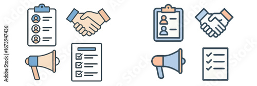Collaboration and communication concepts illustrated in vector design
