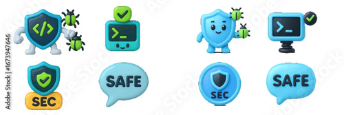 Playful cybersecurity icon vector illustration