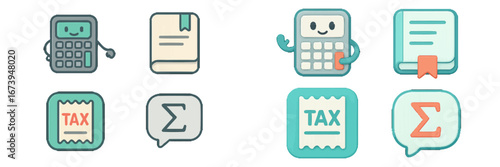Tax calculation tools and icons represented in vector illustration