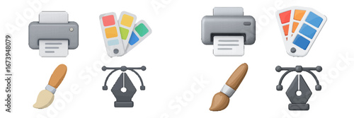 Vector illustration of graphic design tools for digital artists