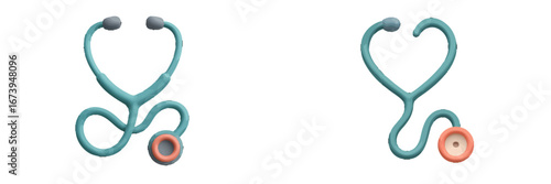 Stethoscope vector illustration showing heart shape design