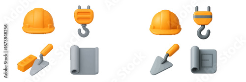 Construction tools and equipment vector illustration for design use