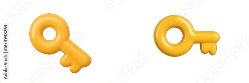 Unique yellow key vector illustration for creative projects