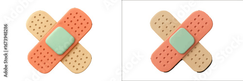 Creative vector illustration of colorful adhesive bandages isolated