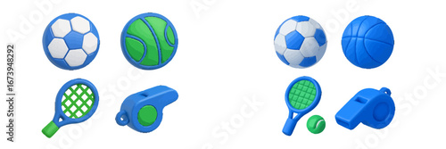 Colorful vector illustration of sports balls and equipment for kids
