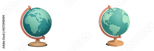 Vector illustration of colorful globes for educational purposes