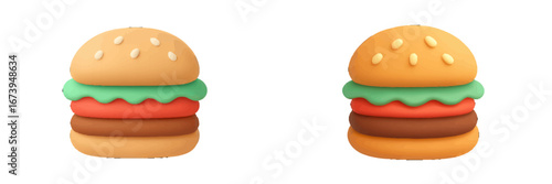 Playful colorful hamburger vector on white background
