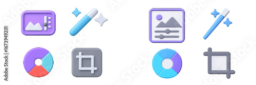 Creative vector icons for graphic design and editing tools