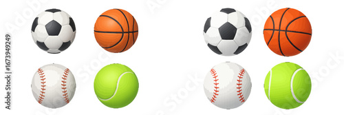 Sports balls collection for various games in vibrant colors