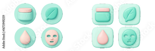 Creative vector illustration of skincare elements in pastel colors