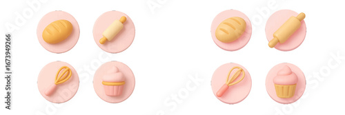 Cute bakery tools and treats vector illustration for baking lovers
