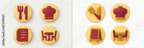 Vector illustration of food icons for a restaurant theme design