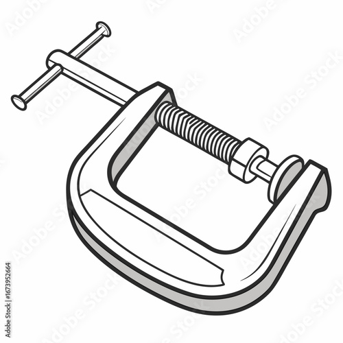 Illustration of a cclamp, a tool used to hold objects tightly together