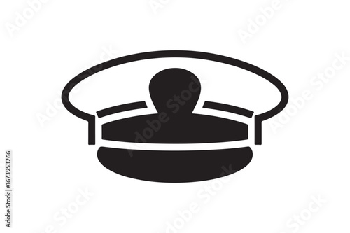 Silhouette of a Captain's Hat, Perfect Vector Icon for Maritime, Aviation, or Authority
