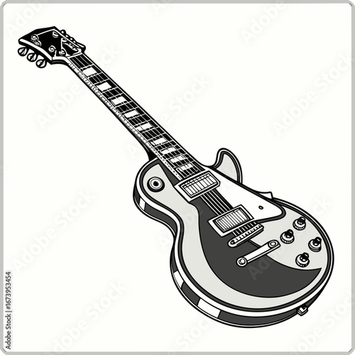 Illustration of an electric guitar, , perfect for musicthemed designs, band posters, or educational materials about stringed instruments
