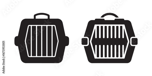 Set of Pet Carrier Silhouettes, Ideal for Veterinary Clinics, Pet Stores, and Animal Travel Needs