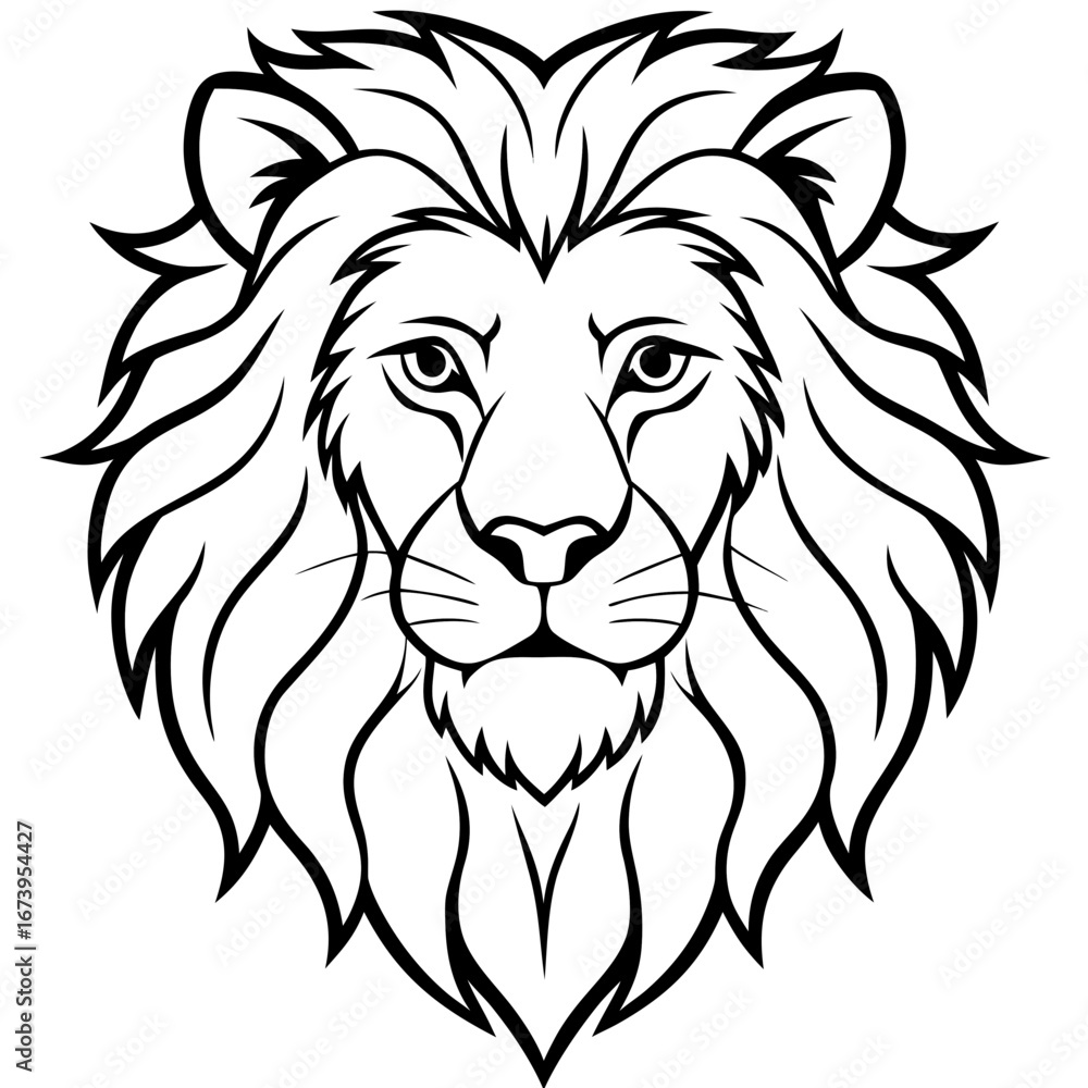 Fototapeta premium Majestic Lion Head Vector Art