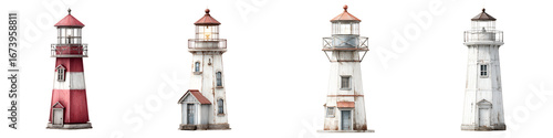 Wallpaper Mural Watercolor Lighthouse Collection: Hand-Painted Nautical Illustrations Torontodigital.ca