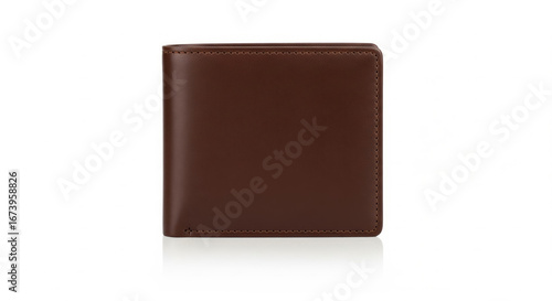 Elegant brown leather wallet with fine stitching showcased on a clean white background, perfect for everyday use and gifting