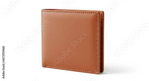 Elegant brown leather wallet with visible stitching on a clean white background displaying simplicity and sophistication for everyday carry