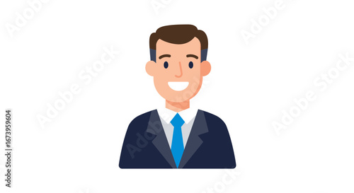Cartoon businessman character illustration for professional presentation use