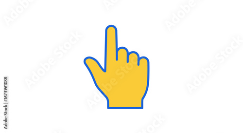 Hand cursor pointing upwards, a simple and intuitive touch or click indication
