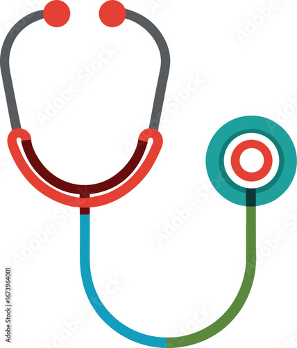Colorful vector illustration of a stethoscope scalable medical icon for healthcare graphics