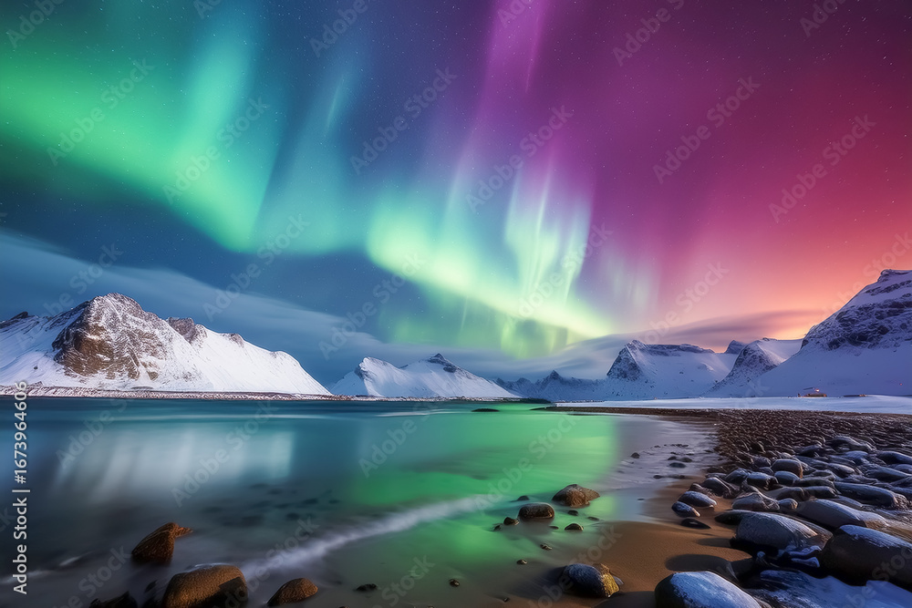 Naklejka premium Polarlichter am Himmel