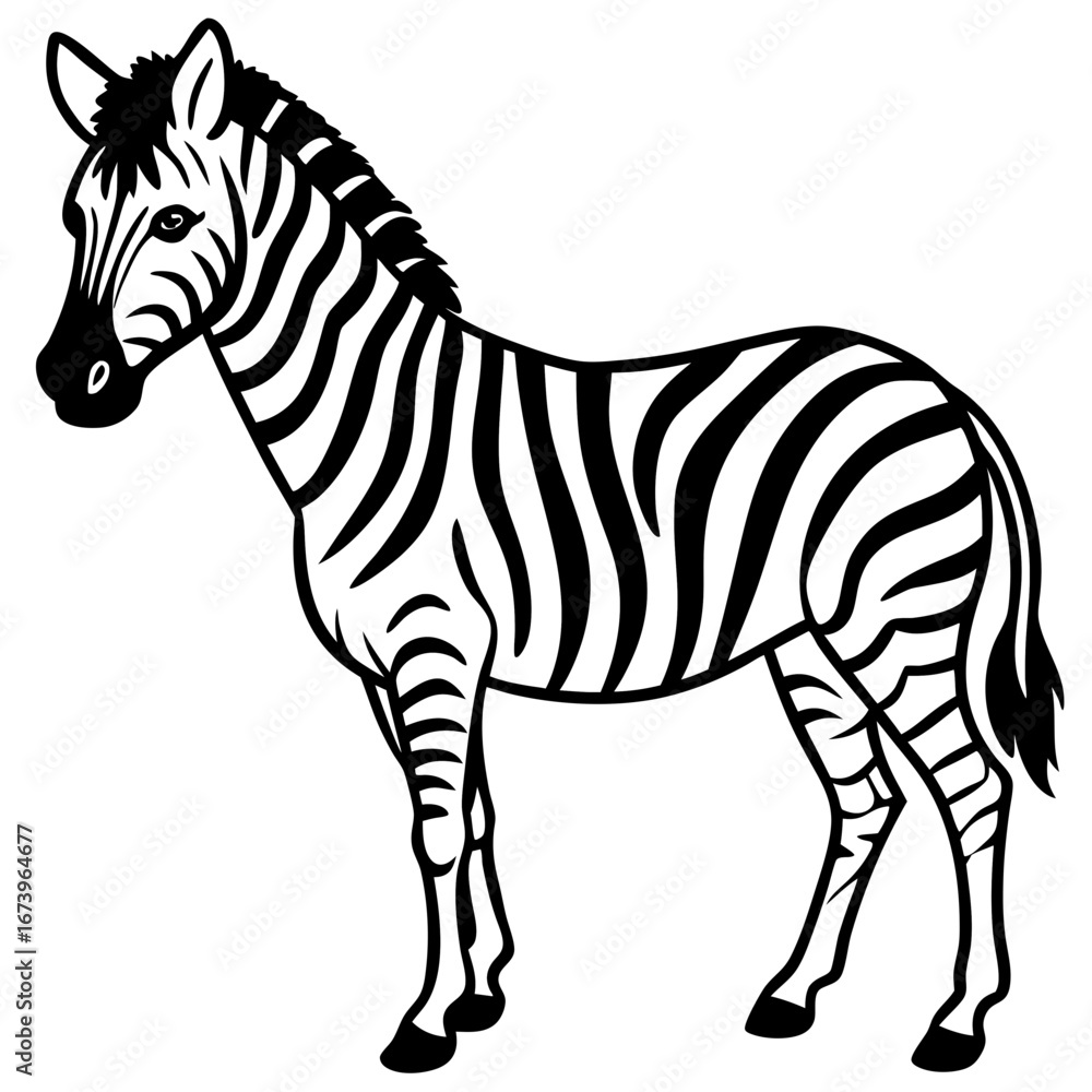 Obraz premium Minimal Zebra Vector Illustration