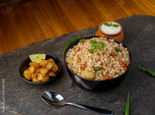 Sabudana khichdi Khichadi is an Indian Fasting Recipe Vrat food consumed during navratri, ekadashi, ganesh chaturthi