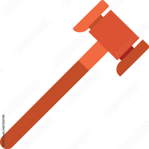 Simple clean vector illustration of a red reflex hammer scalable graphic for medical design