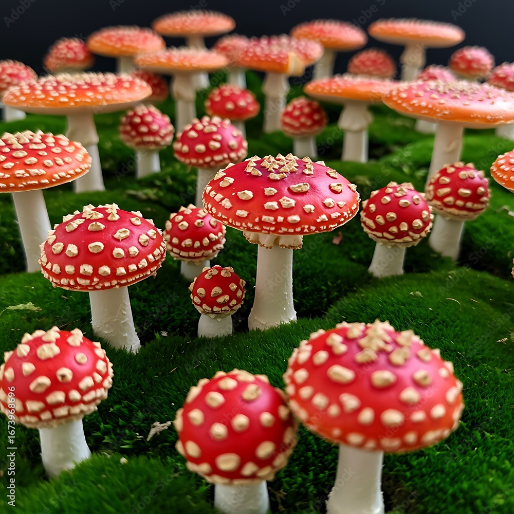 Obraz premium Enchanted Toadstool Grove