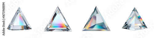 Wallpaper Mural Collection of Triangular Prism Crystals on White Background Torontodigital.ca