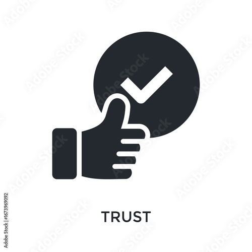 Trust Icon Glyph Style. Vector Illustration For Graphic Design