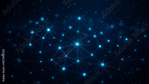 Artificial Intelligence Neural Network with Glowing Connections