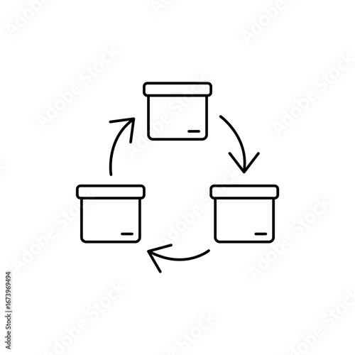 lifecycle icon outline editable stroke line drawing eps