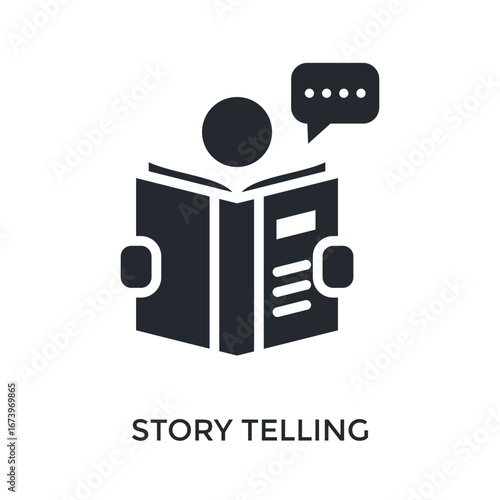 Story Telling Icon Glyph Style. Vector Illustration For Graphic Design