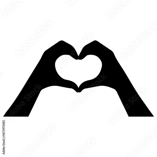 Human hands making a heart silhouette illustration