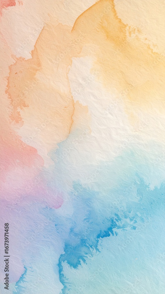 Fototapeta premium Pastel Watercolor Abstract Art: A Serene Blend of Colors