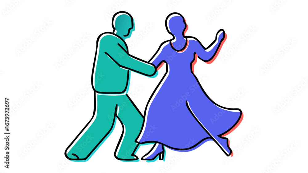 Obraz premium Couple dancing elegantly ballroom movement