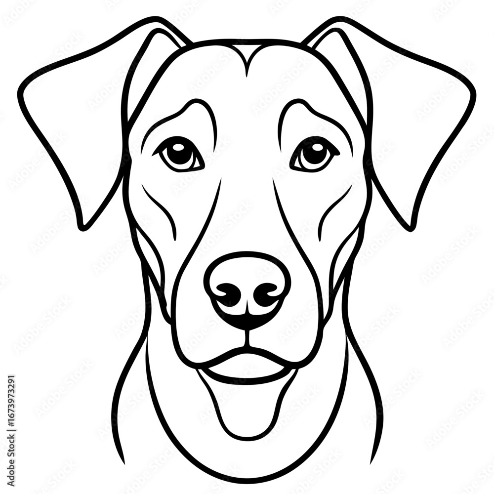 Fototapeta premium Minimalist Dog Head Vector Illustration