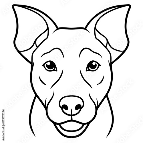Minimalist Dog Head Vector Illustration