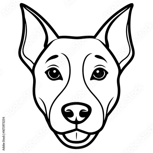 Minimalist Dog Head Vector Illustration