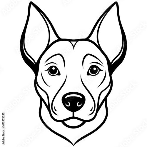 Minimalist Dog Head Vector Illustration