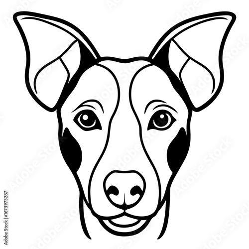 Minimalist Dog Head Vector Illustration