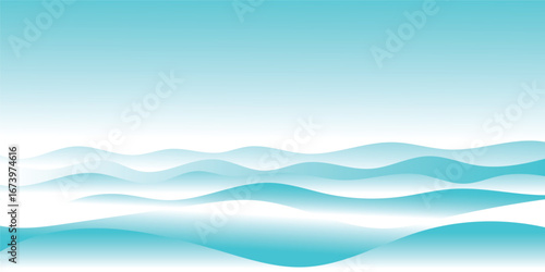 Abstract Azure Serenity: Capturing the essence of tranquility, a mesmerizing blend of soft, rolling azure waves merges seamlessly into a serene, gradient sky, inviting a sense of peace and calmness.