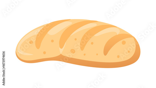 Golden loaf of bread with scoring baked food
